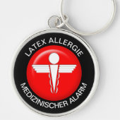 LATEX ALLERGIE Medical Alert - Button Sleutelhange Sleutelhanger (Voorkant)