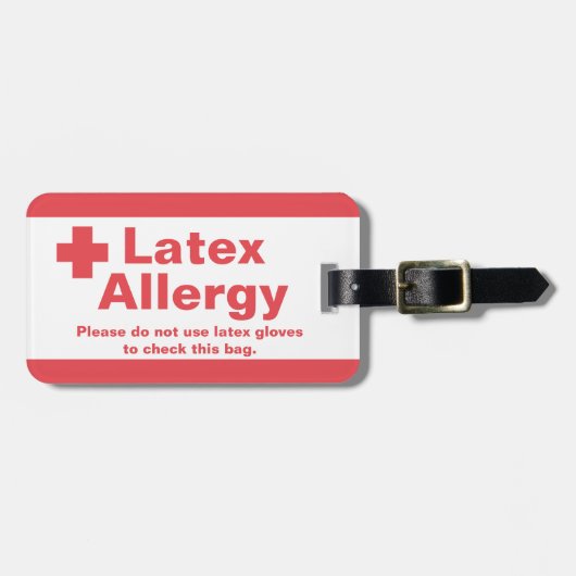 Latex Allergy Alert Bagagelabel (Voorkant horizontaal)