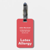 Latex Allergy Alert Bagagelabel (Achterkant verticaal)