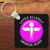 Latex Allergy Medical Alert Sleutelhanger (Voorkant)