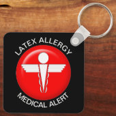 Latex Allergy Medical Alert Sleutelhanger (Achterkant)