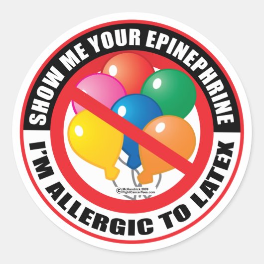Latex Allergy Ronde Sticker (Voorkant)