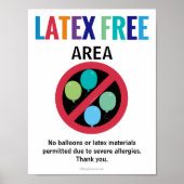 Latex Free Area Classroom Building No Balloons Poster (Voorkant)