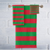 Latex Red & White Striped Bath Towel Set Bad Handdoek