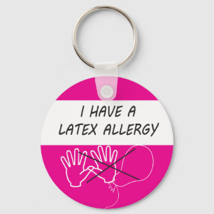 Latexallergie alarm sleutelhanger medische tag