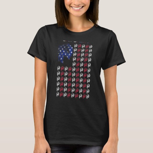 Latgawa Indiaanse Chief USA Vlag 4e T-shirt (Voorkant)