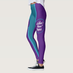 Lather spoelen Herhaal Aqua Stripes Spots Leggings