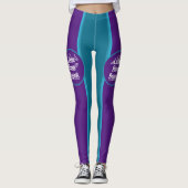 Lather spoelen Herhaal Aqua Stripes Spots Leggings (Voorkant)