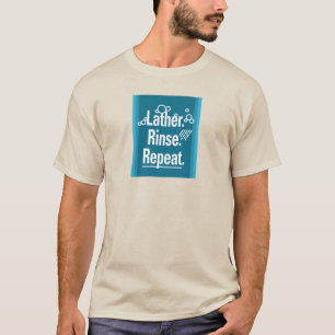 Lather spoelen Herhaal witte GFX Aqua Stripes T-shirt