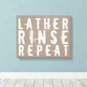 Lather spoeling Herhaal Trendy badkamer Wanddecora Canvas Afdruk (Insitu (Houten vloer))