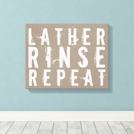 Lather spoeling Herhaal Trendy badkamer Wanddecora Canvas Afdruk (Insitu (Houten vloer))