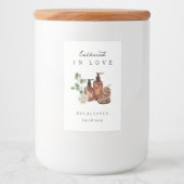 "Lathered in Love" Bridal Shower Soap Favor Label Voedselcontainer Etiket (Voorkant)
