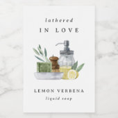 "Lathered in Love" Vrijgezellenfeest Zeep Favoriet Voedselcontainer Etiket (Enkel label)