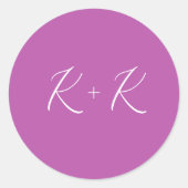 Lathyrus Paarse minimalistische bruiloft Ronde Sticker (Voorkant)