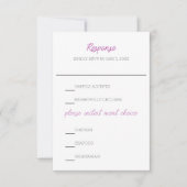 Lathyrus Paarse minimalistische bruiloft RSVP Kaartje (Voorkant)