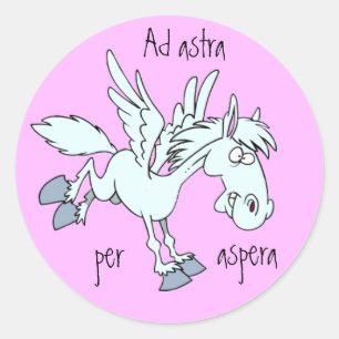 Latijn: Ad astra per aspera Ronde Sticker