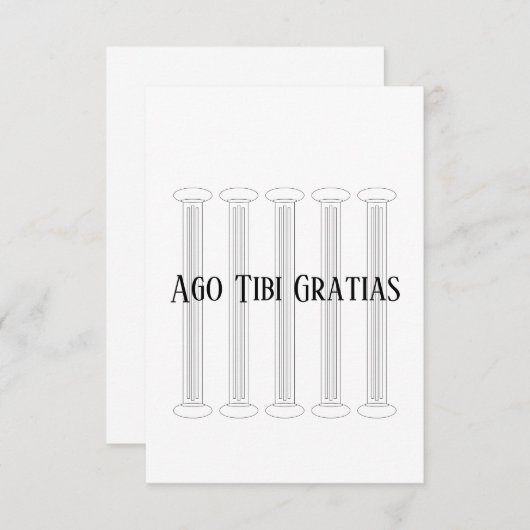 Latijn Bedankkaart (Voorkant / Achterkant)