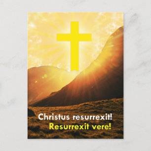 Latijn Christ is Risen Pasen Groet  Feestdagenkaart