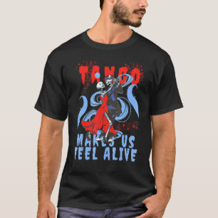 Latijn Dans geeft ons een levend dansend skeleton T-shirt