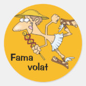 Latijn: Fama volat Ronde Sticker (Voorkant)