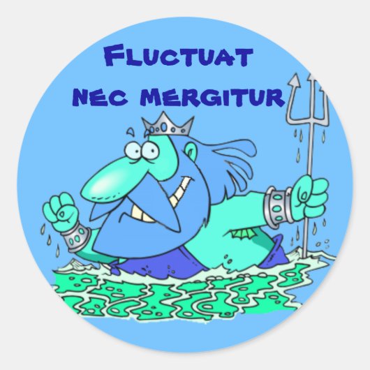 Latijn: Fluctuat nec mergitur Ronde Sticker (Voorkant)