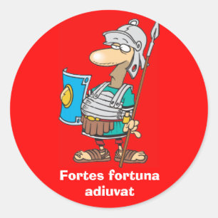 Latijn: Fortes fortuna adiuvat Ronde Sticker