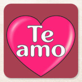 Latijn - Ik hou van je Kartonnen Onderzetters (Voorkant)