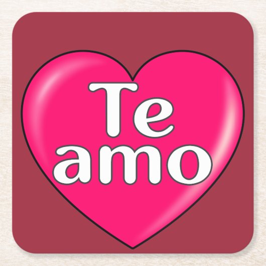 Latijn - Ik hou van je Kartonnen Onderzetters (Voorkant)