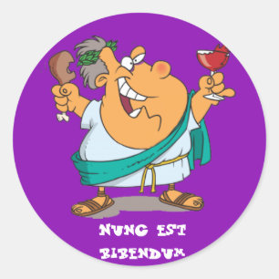 Latijn: Nunc est bibendum Ronde Sticker