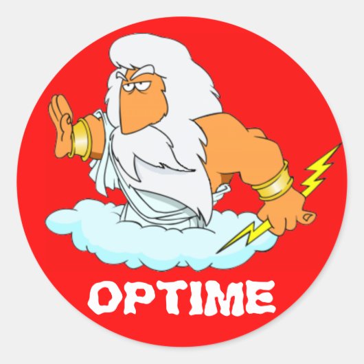 Latijn: Optime! Ronde Sticker (Voorkant)
