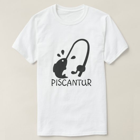 Latijn: piscantur en vis en vispool t-shirt (Design voorkant)