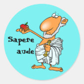 Latijn: Sapere aude Ronde Sticker (Voorkant)