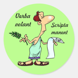 Latijn: Verba volant scripta manent Ronde Sticker