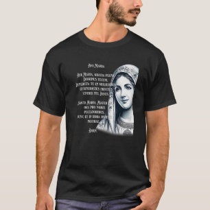 Latijn Weesgegroet Maria Gezegende Moeder Rozenkra T-shirt