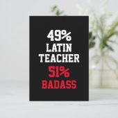 Latijnleraar Badass Card Kaart (Staand voorkant)