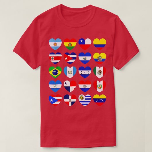 Latijns-Amerika en alle landen T-shirt (Design voorkant)