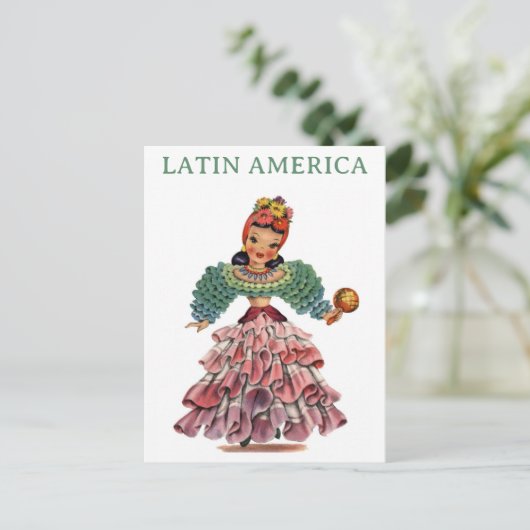 Latijns-Amerika Vrouw Reizen Briefkaart (Staand voorkant)