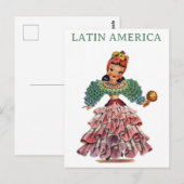  Latijns-Amerika Vrouw Reizen Briefkaart (Voorkant / Achterkant)