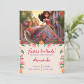 Latijns-Amerikaanse prinses verjaardagsuitnodiging Kaart (Staand voorkant)