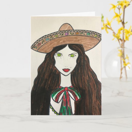 Latijns-Amerikaanse vrouw Kaart (Gele Bloem)