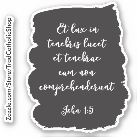 Latijns evangelie van John Light in de duisternis Sticker (Voorkant)