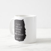 Latijns-evangellichtshone in de duisternis katholi koffiemok (Voorkant links)