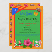 Latijns getinte Super Bowl-feestje Kaart (Voorkant / Achterkant)