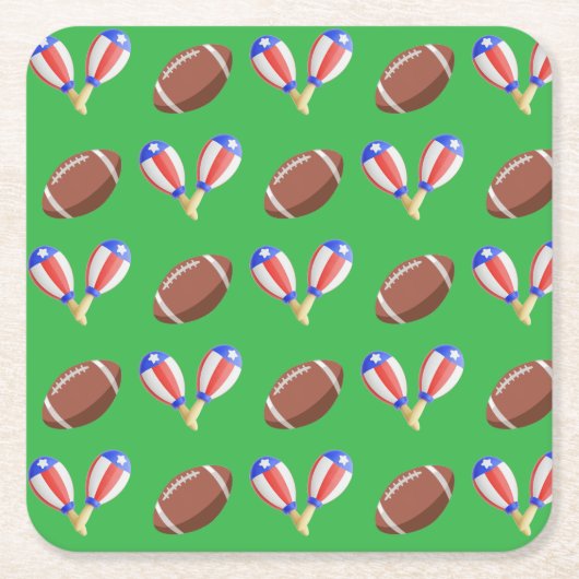 Latijns getinte Super Bowl Kartonnen Onderzetters (Voorkant)