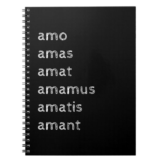 Latijns Notitieboek, Amo amas amat Notitieboek (Voorkant)