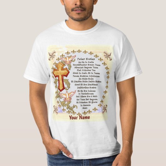 Latijns Ons Vaderschap T-shirt (Voorkant)