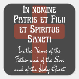 Latijns teken van het kruis in naam van de vader vierkante sticker