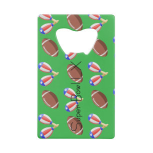 Latijns thema voetbal creditkaart flessenopener