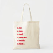 Latijnse Canvas tas, Amo Amas Amat, Schooldagthema Tote Bag (Voorkant)