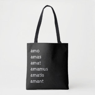 Latijnse Canvas tas, Amo amas amat Tote Bag